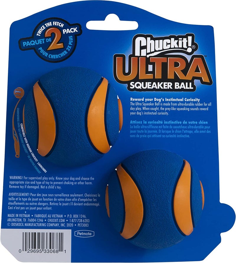 Chuckit! 6 Pack of Ultra Squeaker Ball Dog Toys, Medium, Whistles When Thrown - Image 3